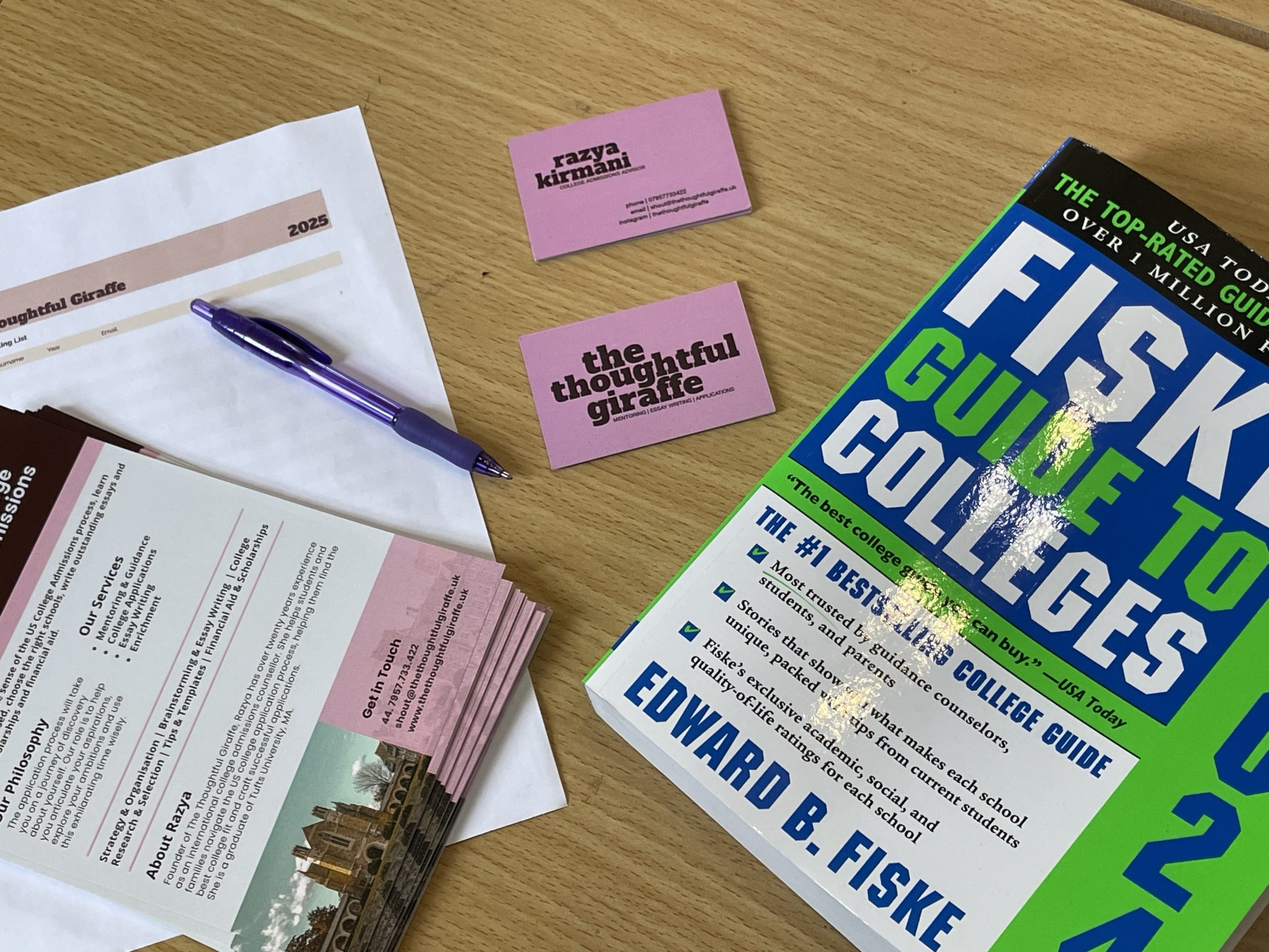 College Guide Book, business cards and TTG flyers